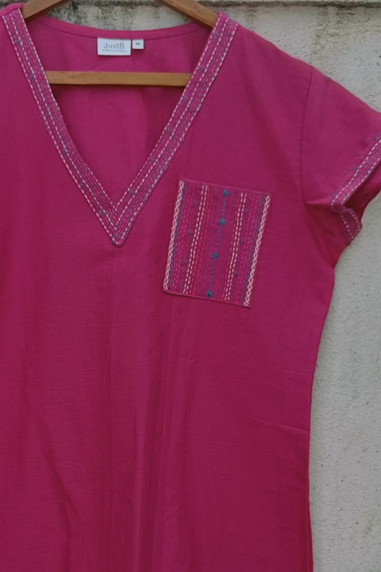 Hand embroidered cotton top (M)