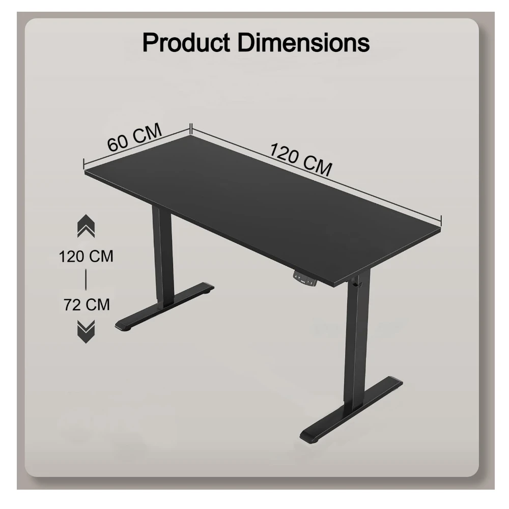 Height Adjustable Desk (Black/Single Motor)