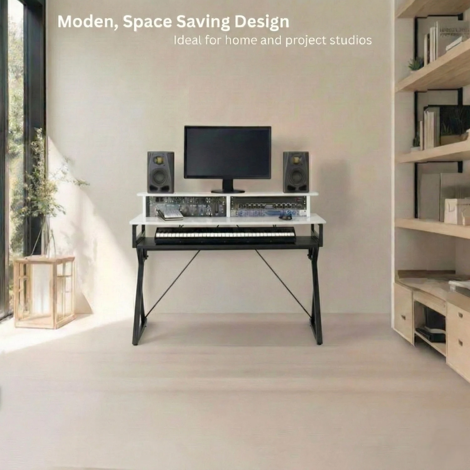 Banin Music Studio Desk (Black & white)