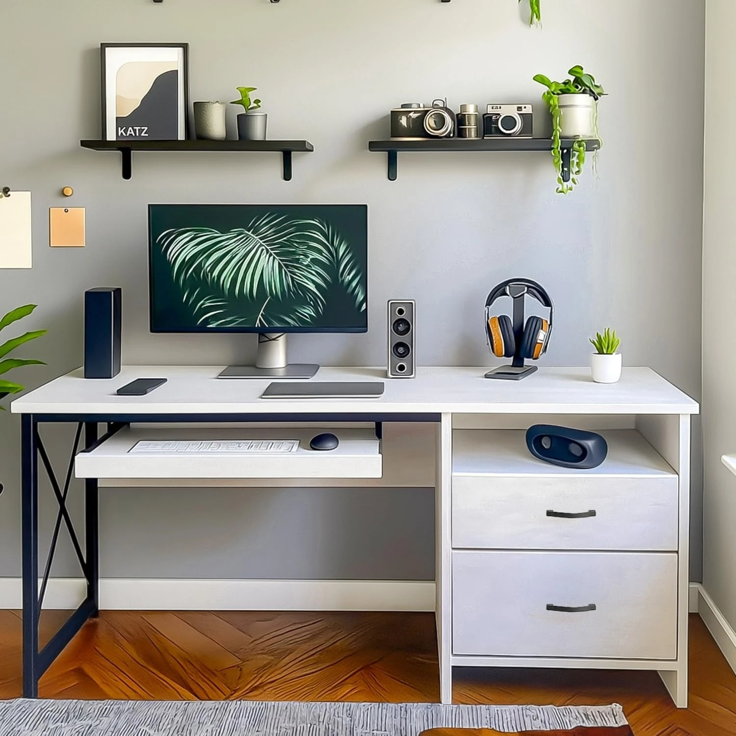 Drawer Pod Desk (White/120 Cm)