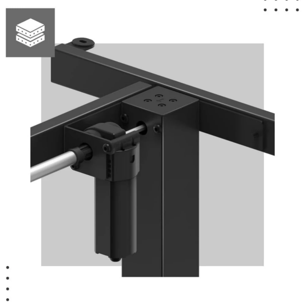 L Shape Height Adjustable Desk (Only Frame)