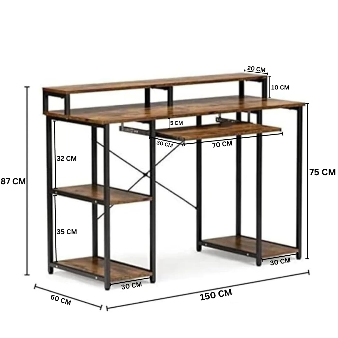 Trio Desk (150 Cm/Brown)