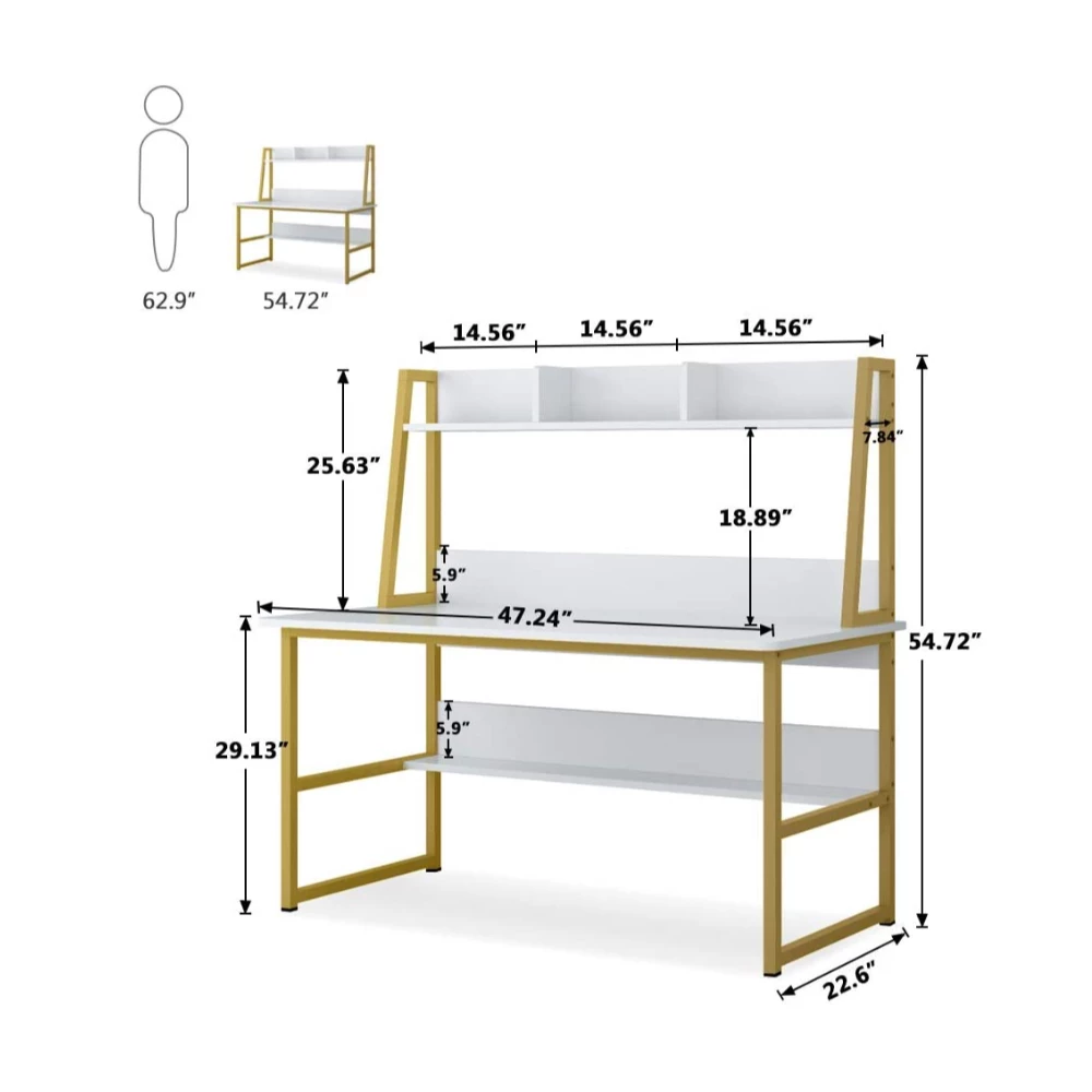 Multilayer lower shelf - White & Gold