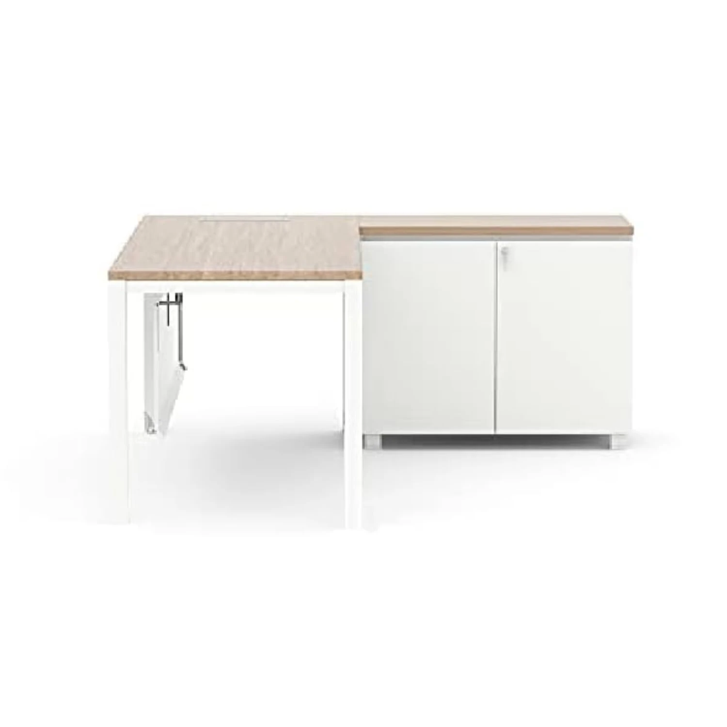 Serenity L-Shape Storage Desk (Walnut/150 CM)