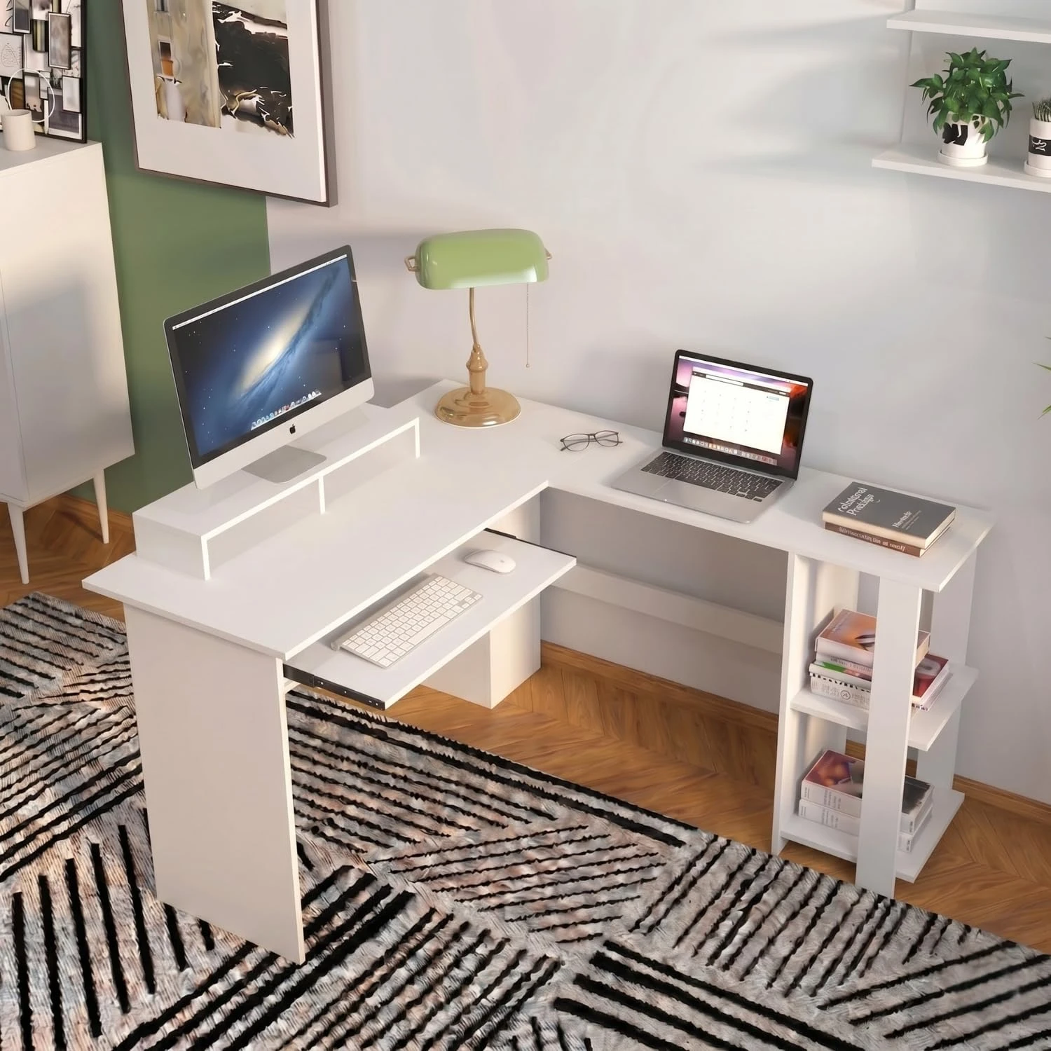 Oddy L Shape Table (white)
