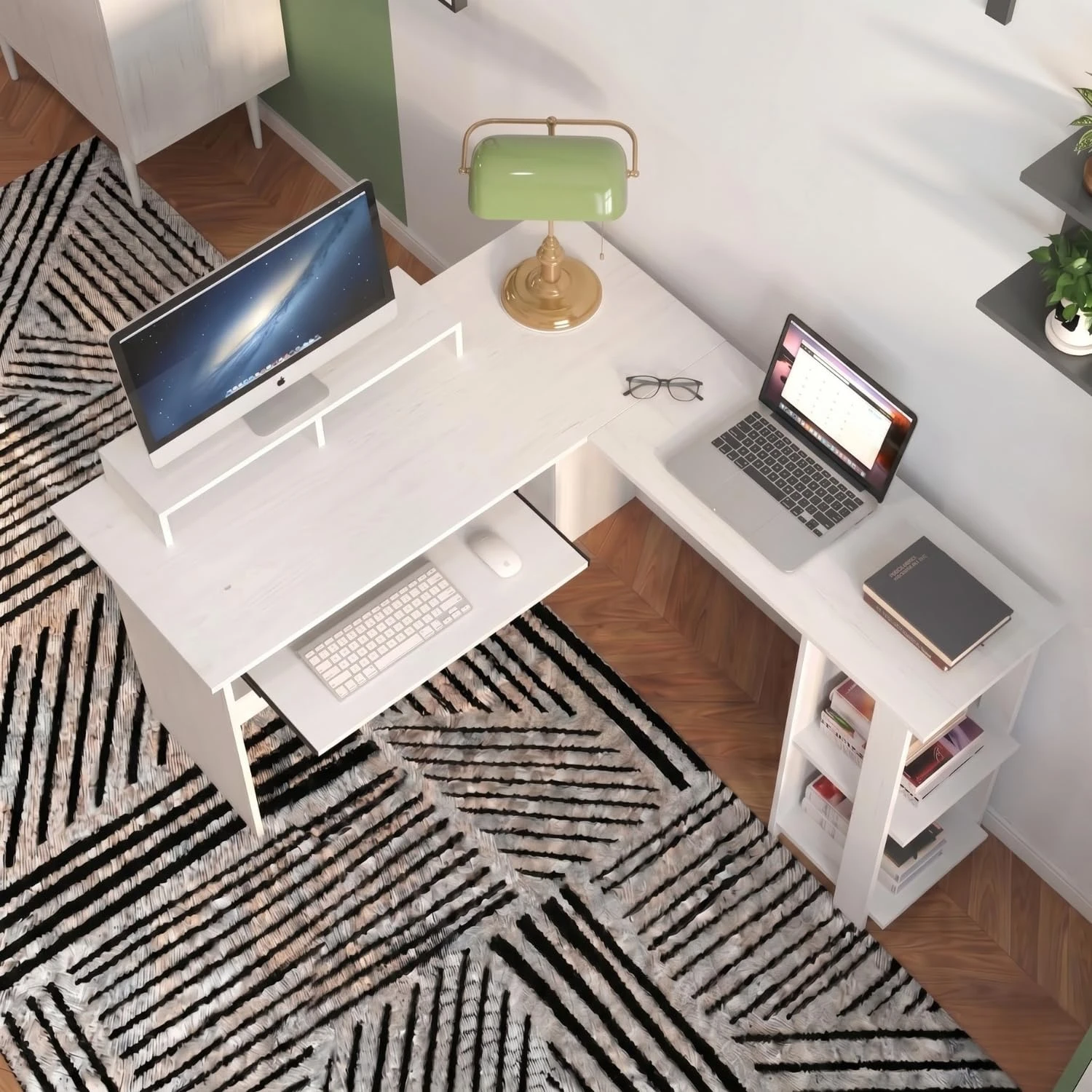 Oddy L Shape Table (white)