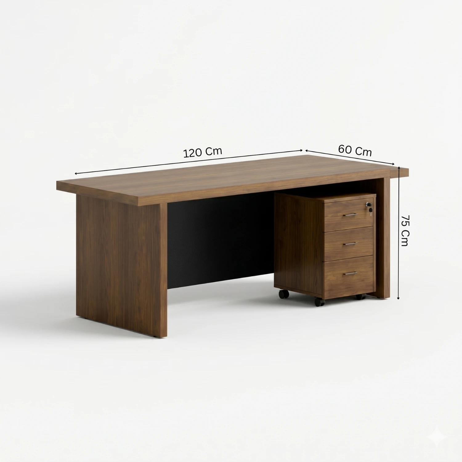 Valor Director Desk (120 CM/With Storage Cabinet)