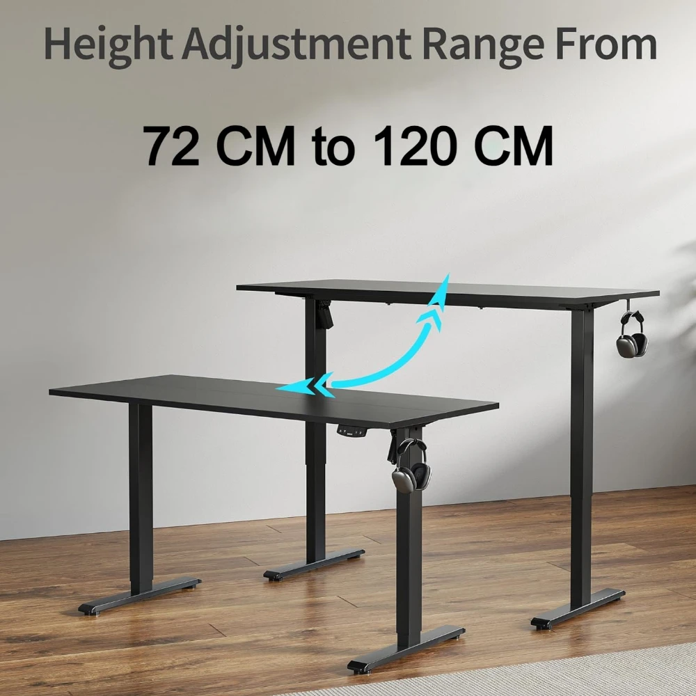 Height Adjustable Desk (Black/Single Motor)