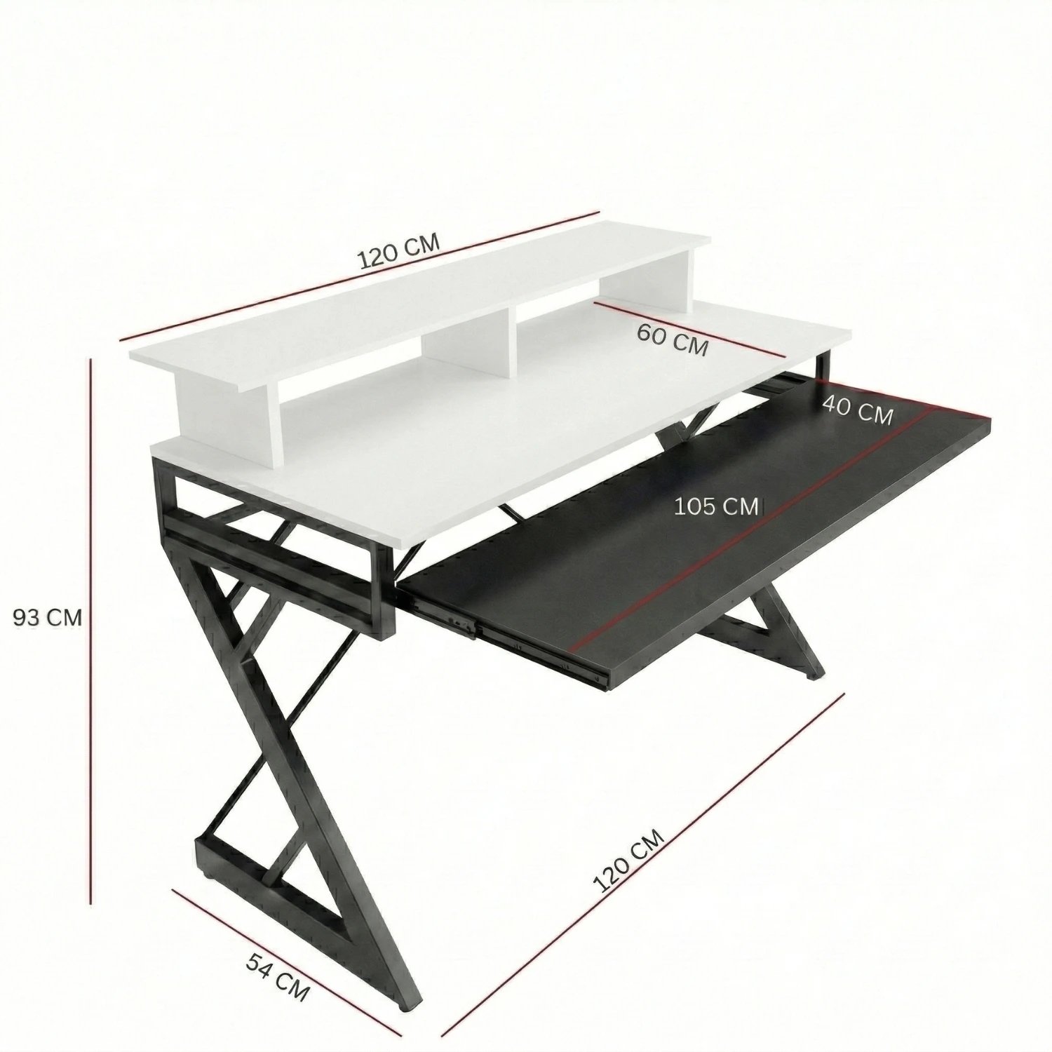 Banin Music Studio Desk (Black & white)