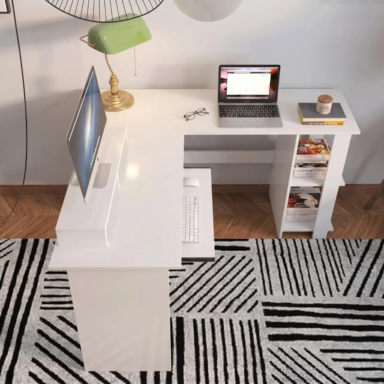 Oddy L Shape Table (white)