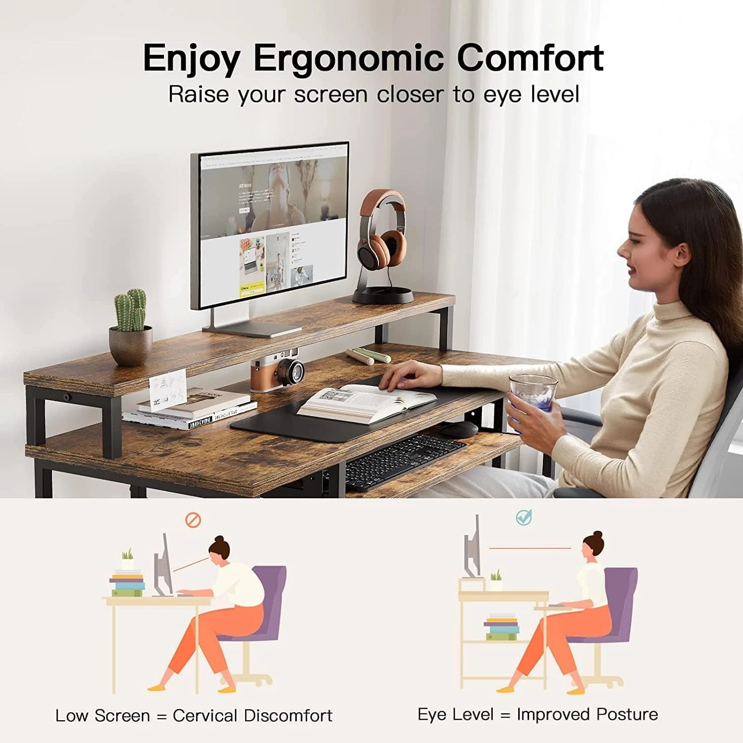 Trio Desk (120 Cm/Brown)