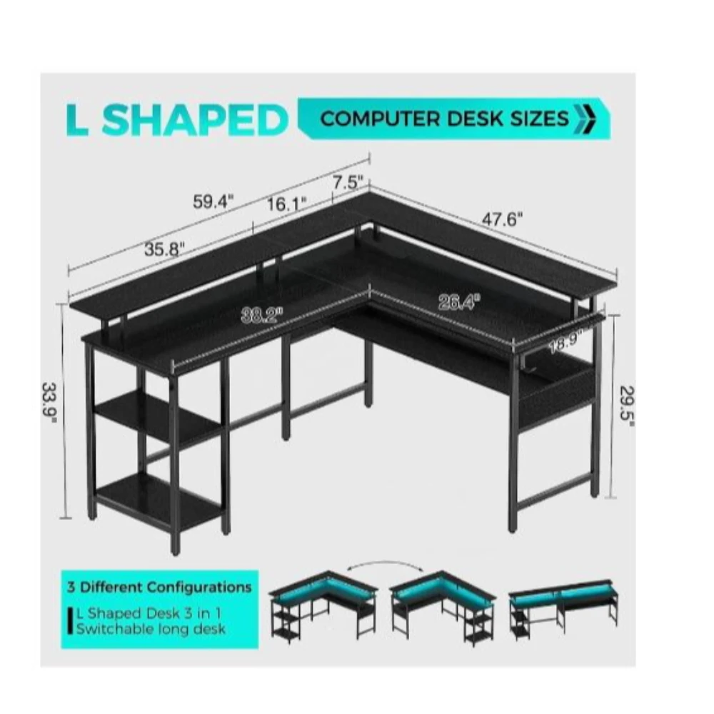 Vantor Gaming desk (Black)