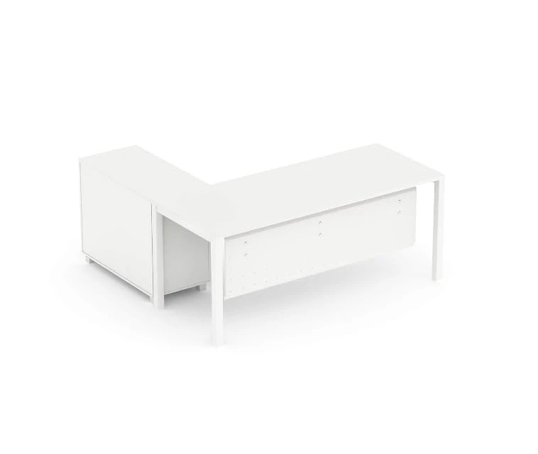 Serenity L-Shape Storage Desk (White/180 CM)