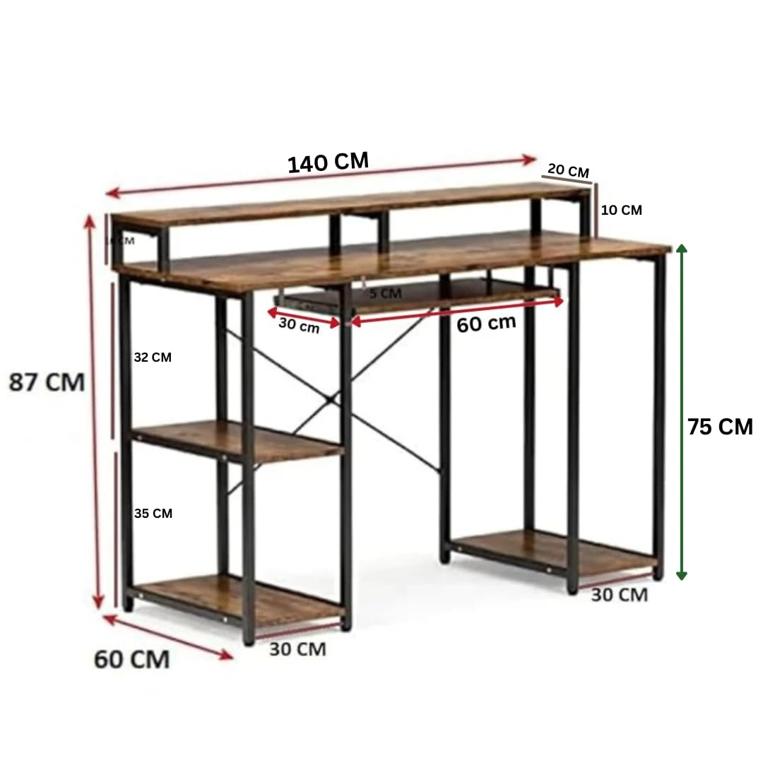 Trio Desk (140 cm/Brown)