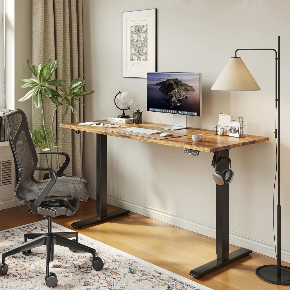 Height Adjustable Desk (Brown/Dual Motor)