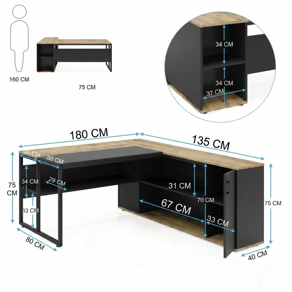 Director's Desk (Right Side Storage)