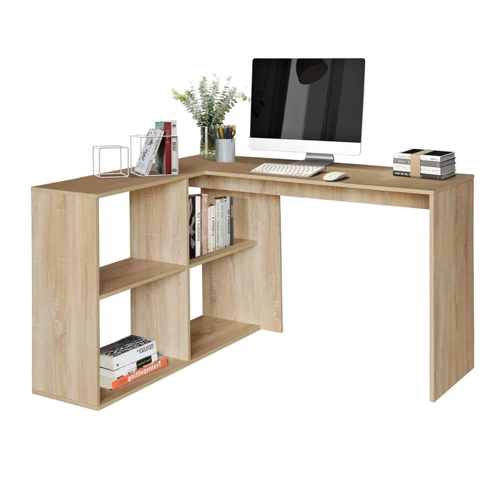Oak L-desk