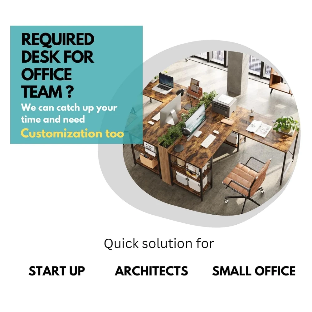 L Shape Height Adjustable Desk (Only Frame)