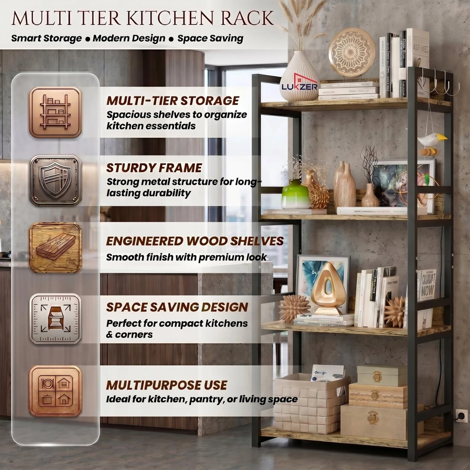 Jeni 4 layer Microwave stand