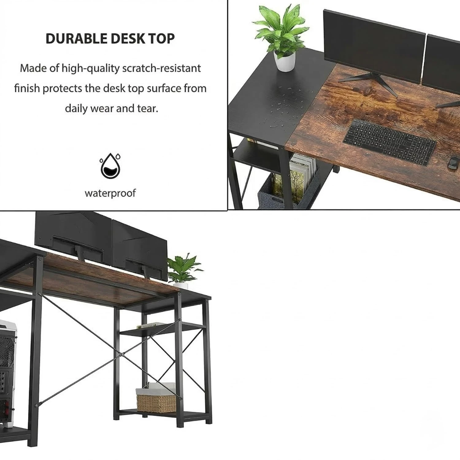 Black & Brown 170 x 60 - Rustic + BL (170Cm)