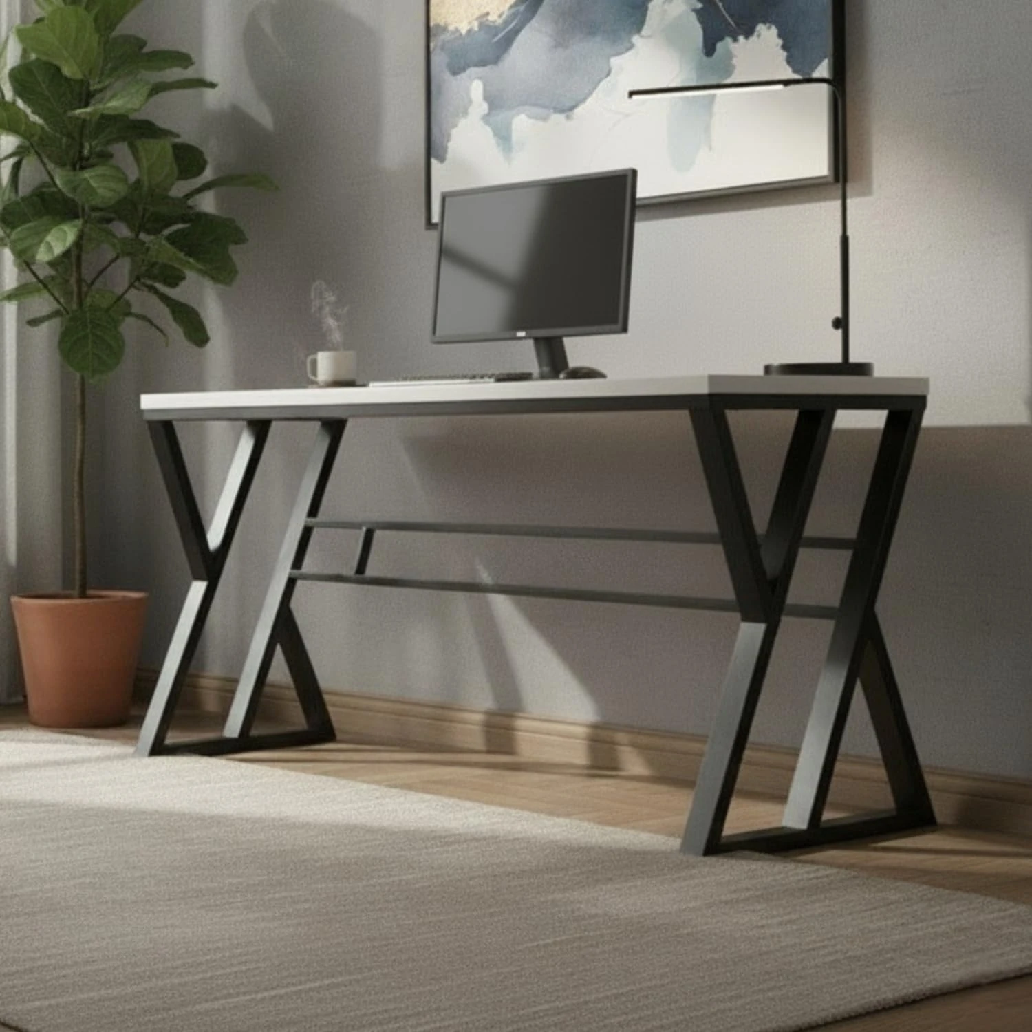 Jimmy Desk - 150Cm (Black & White)