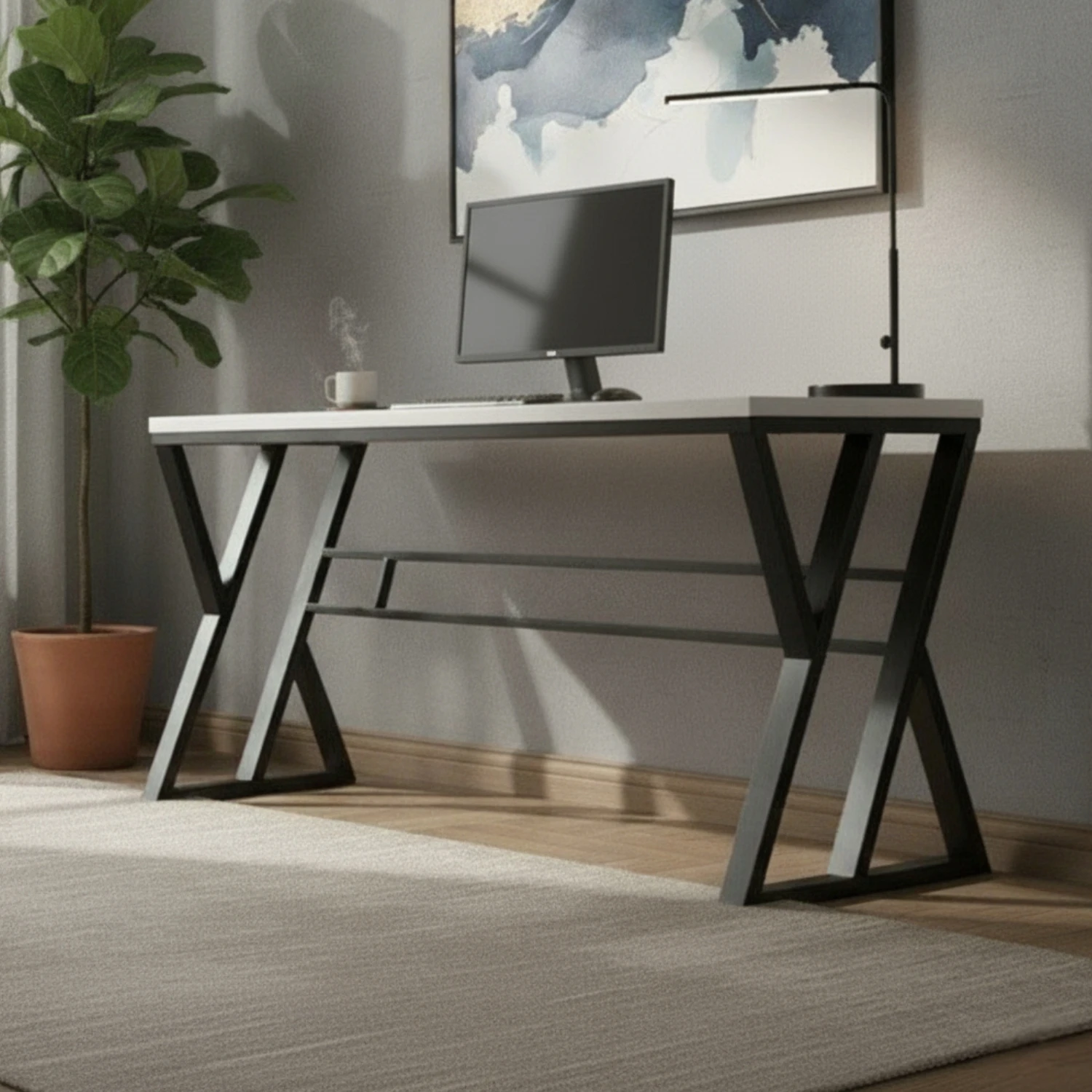 Jimmy Desk - 150Cm (Black & White)