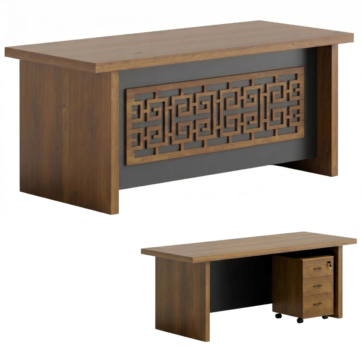 Valor Director Desk (150 CM/With Storage Cabinet)