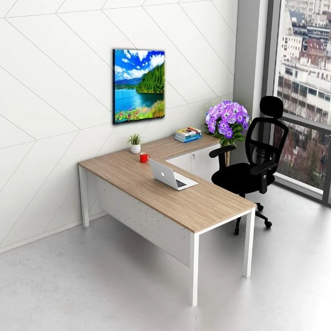 Serenity L-Shape Storage Desk (Walnut/180 CM)
