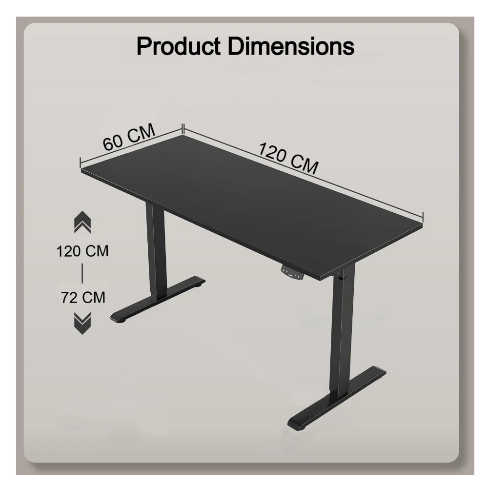 Height Adjustable Desk (Black/Dual Motor)