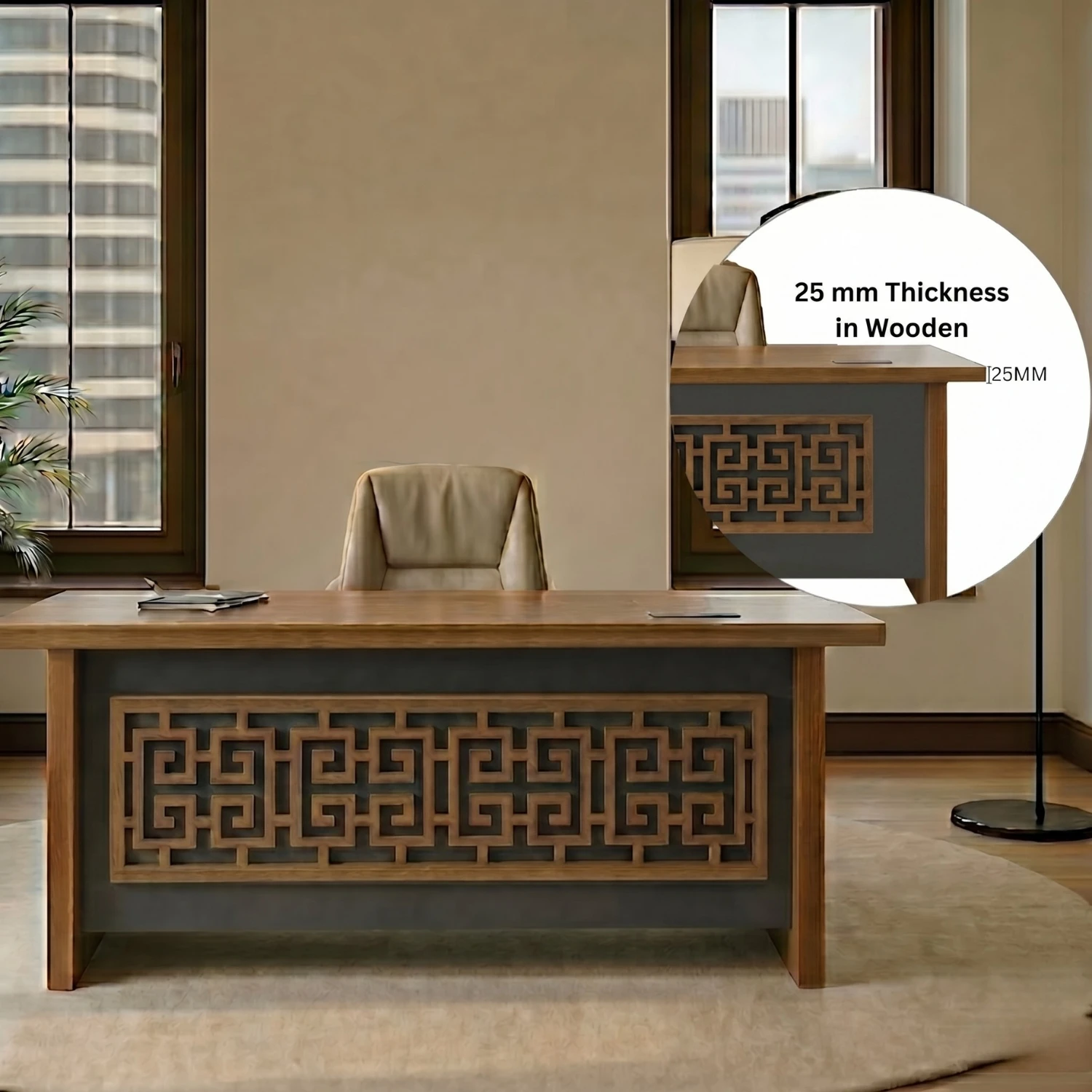 Valor Director Desk (150 CM/With Storage Cabinet)