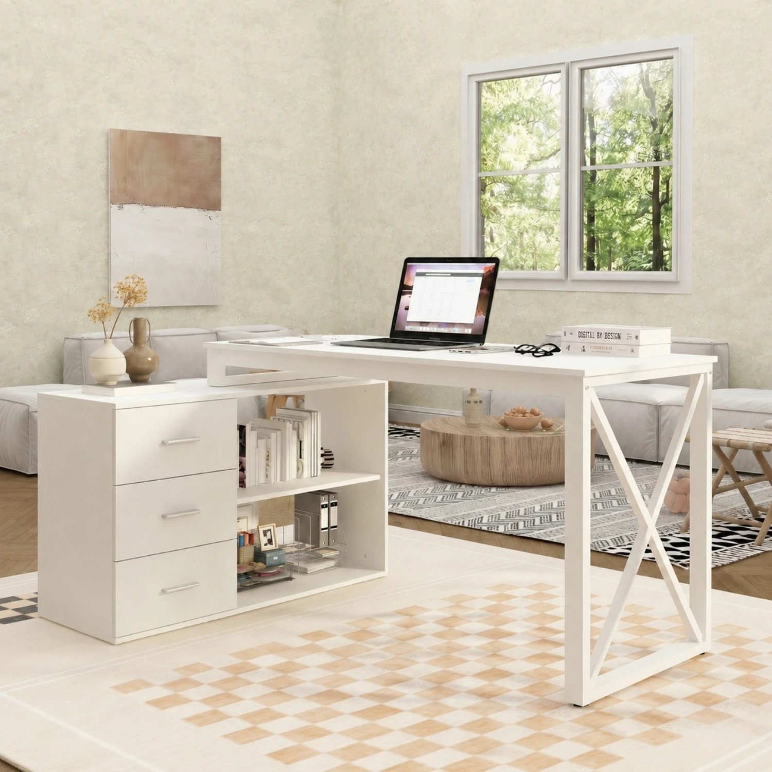 Latwon L Shape Desk (Left Side)