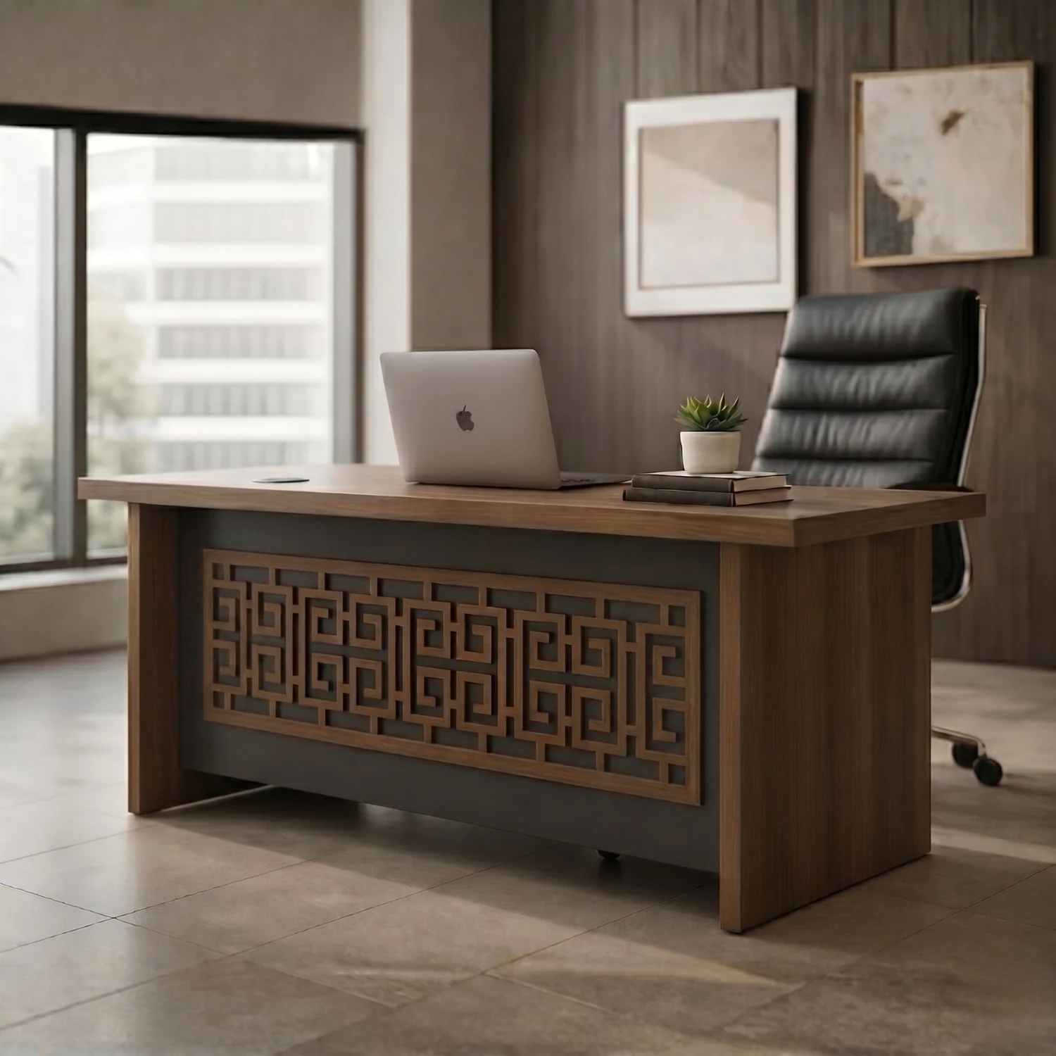 Valor Director Desk (120 CM/With Storage Cabinet)