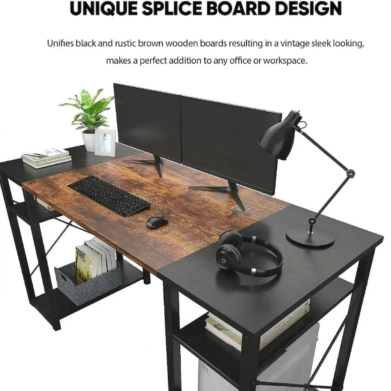 Black & Brown 170 x 60 - Rustic + BL (170Cm)