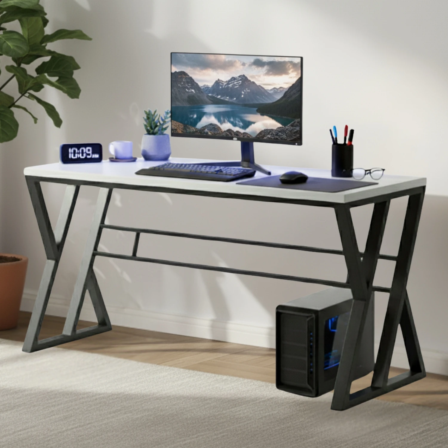 Jimmy Desk - 120Cm (Black & White)