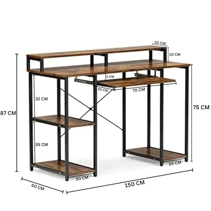 Trio Desk (150 Cm/Brown)