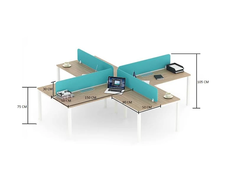 Crystal + Shape desk with Privacy