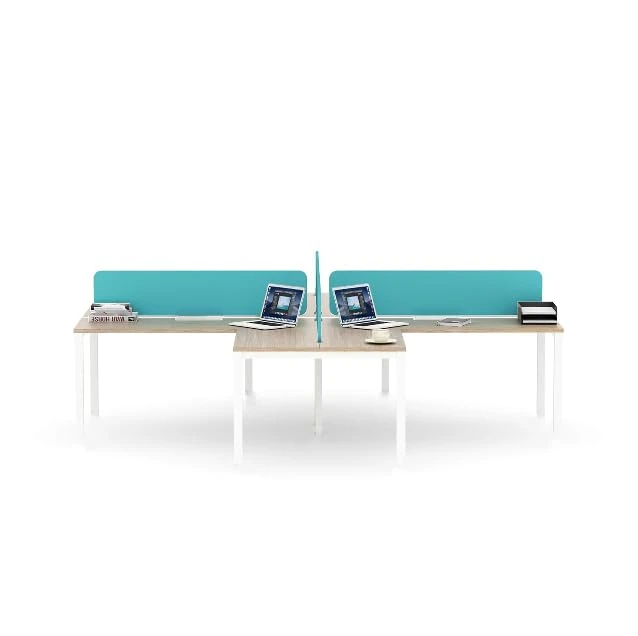 Crystal + Shape desk with Privacy