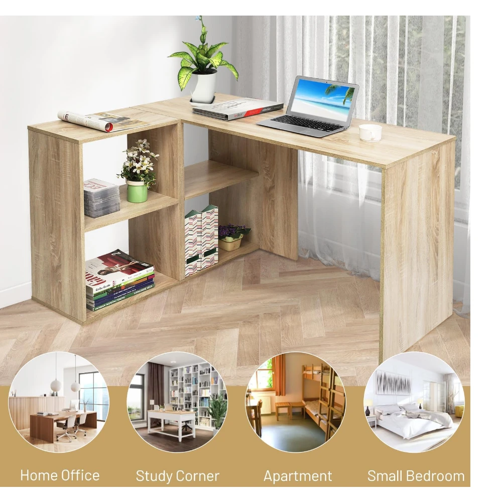 Oak L-desk