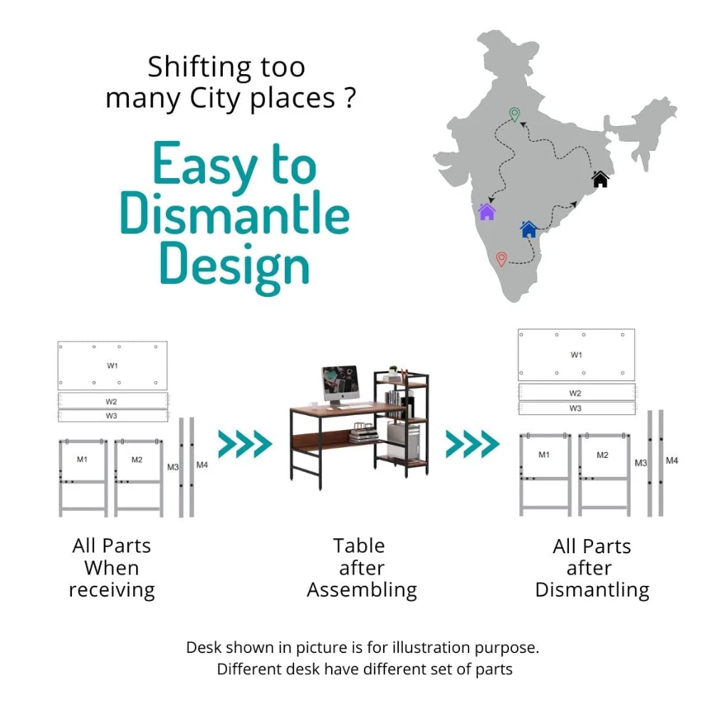 Risina L shaped desk - 50 cm width
