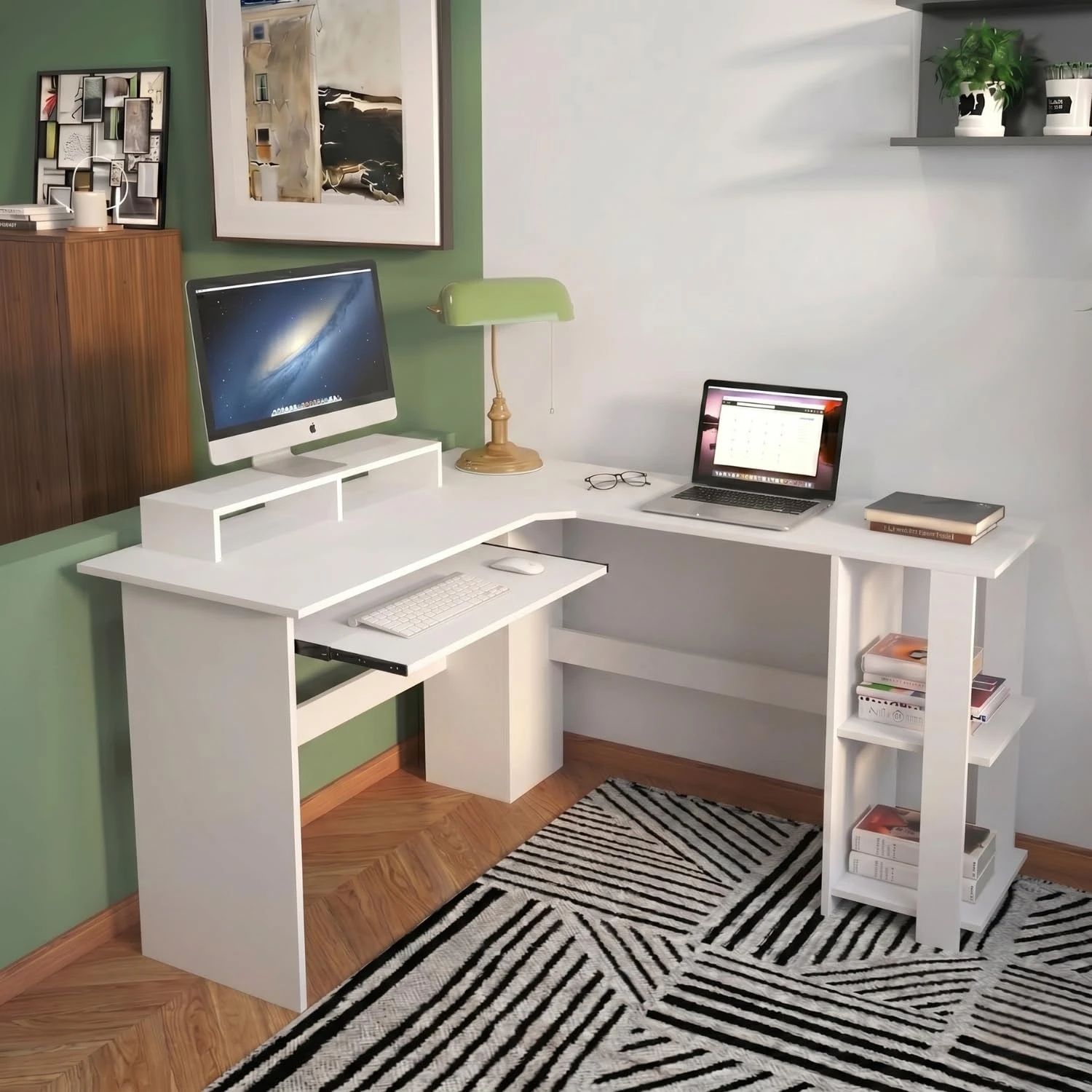 Oddy L Shape Table (white)