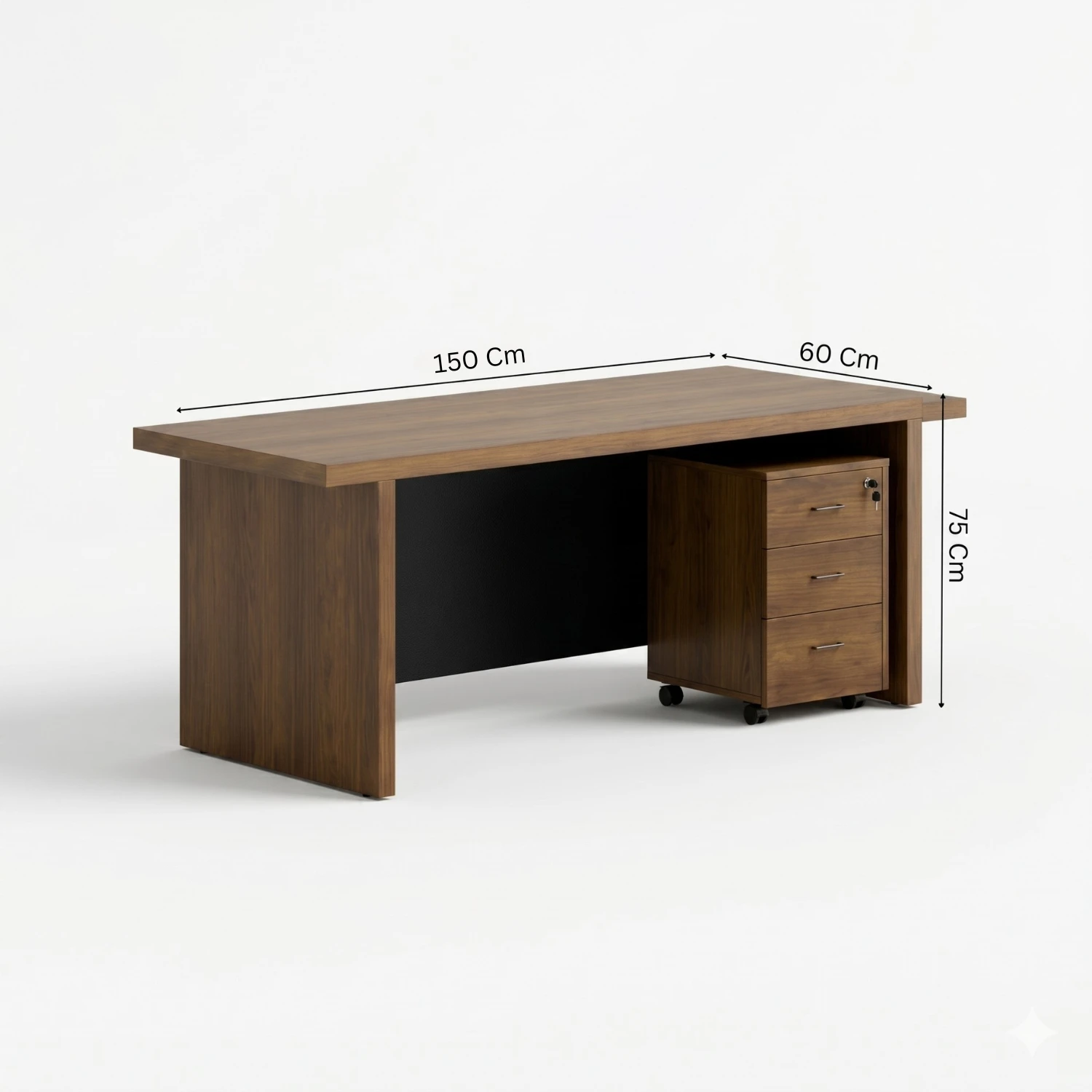 Valor Director Desk (150 CM/With Storage Cabinet)