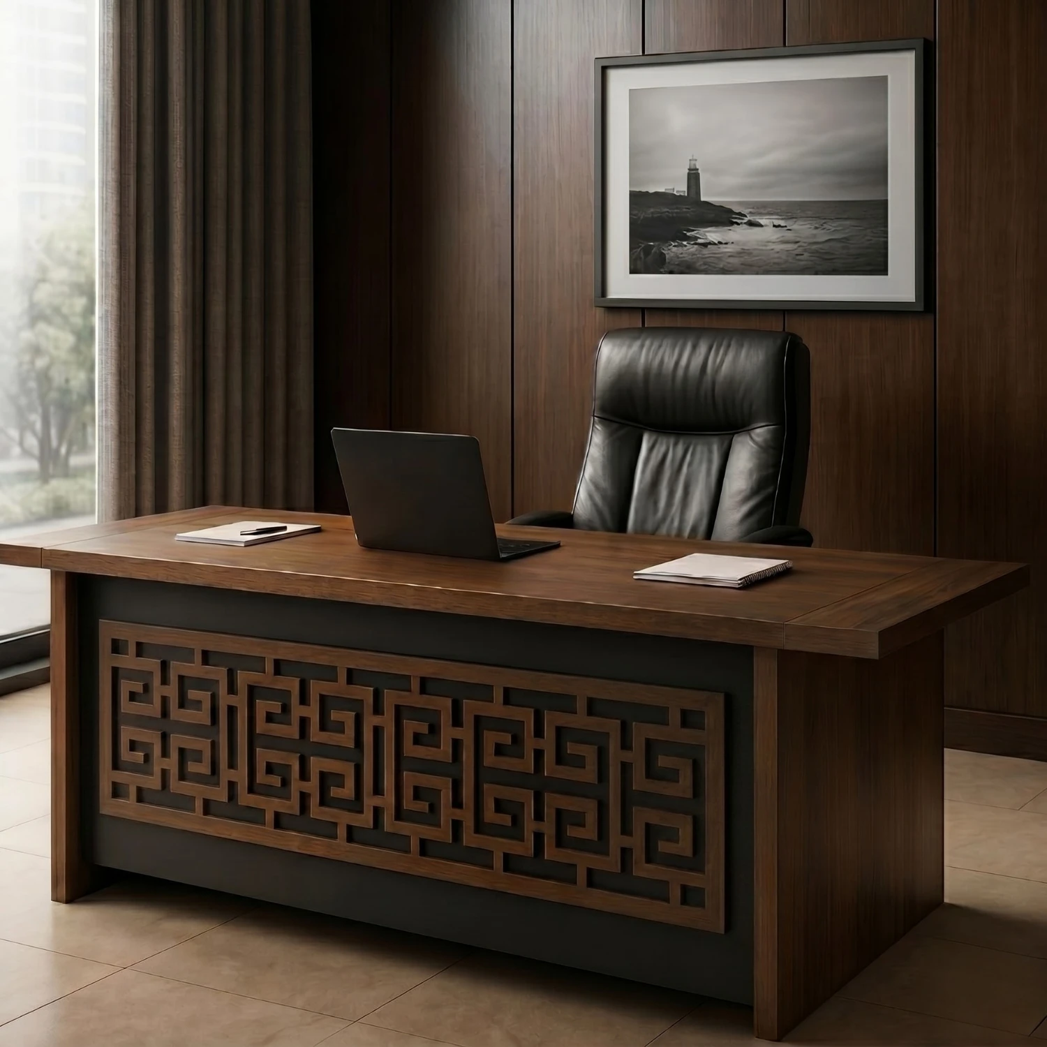 Valor Director Desk (150 CM/With Storage Cabinet)