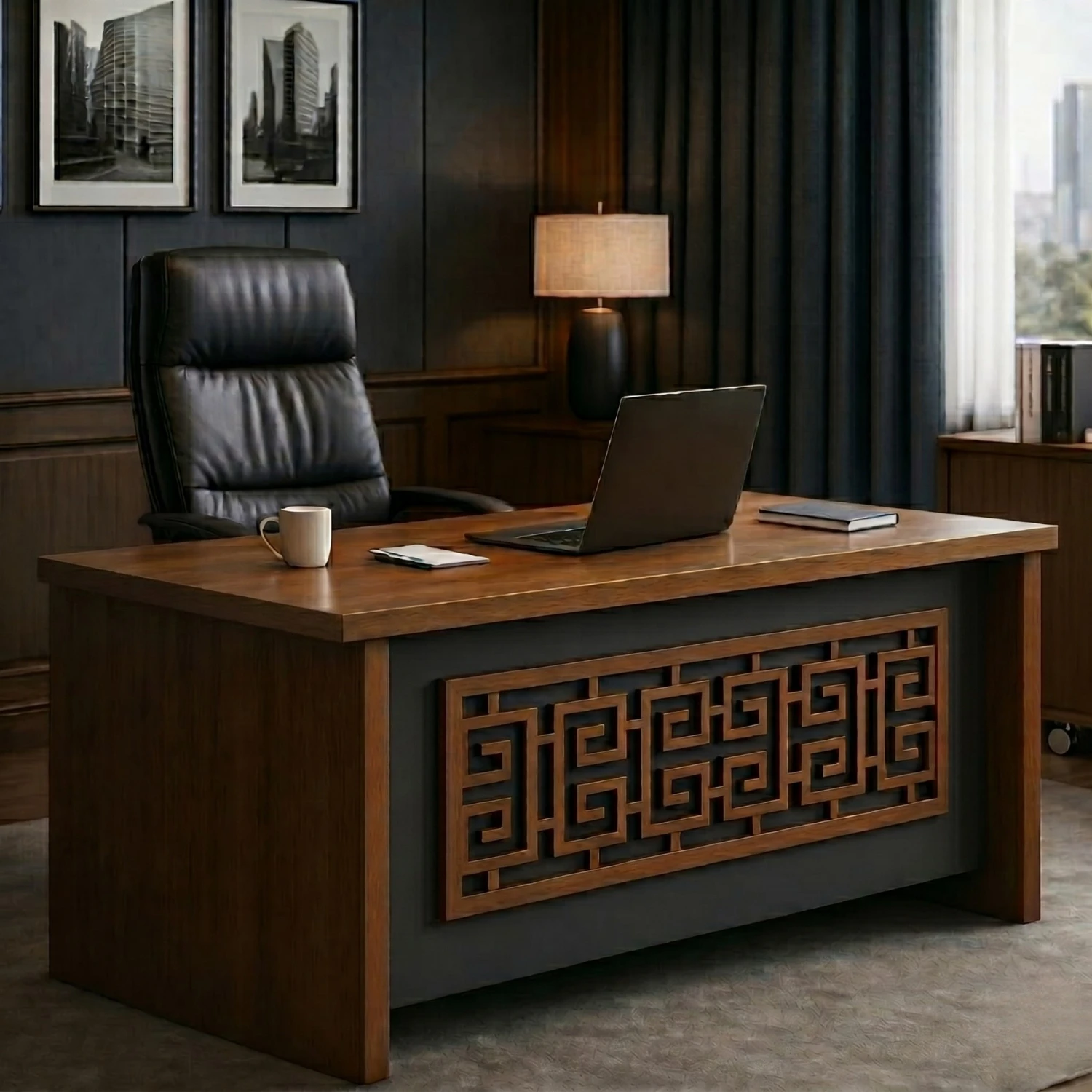Valor Director Desk (150 CM/With Storage Cabinet)