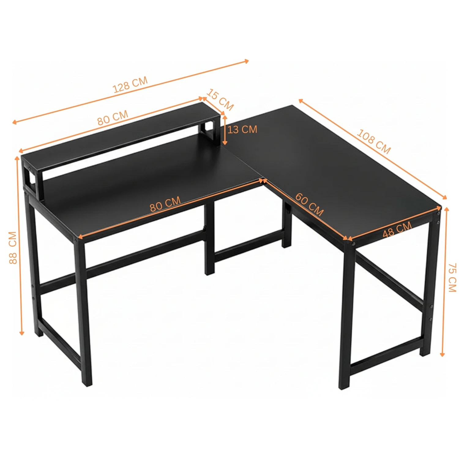 BattleStation Desk 128 cm (Black)