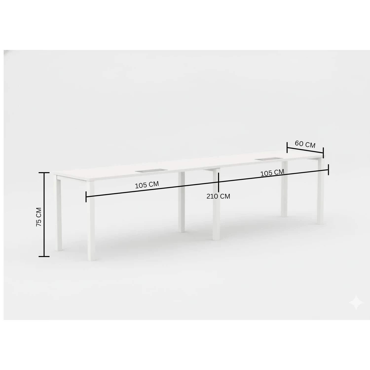 Bilink Desk (White/210 CM)
