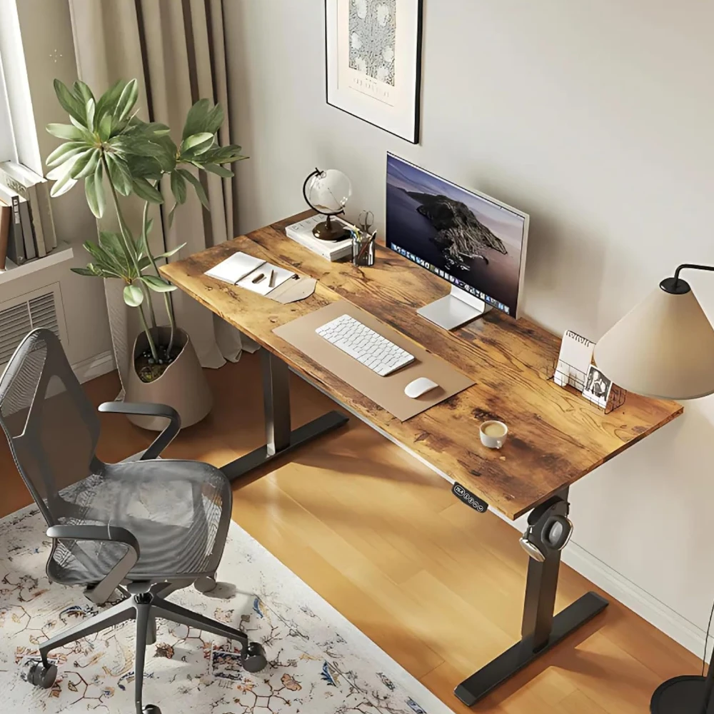 Height Adjustable Desk (Brown/Dual Motor)