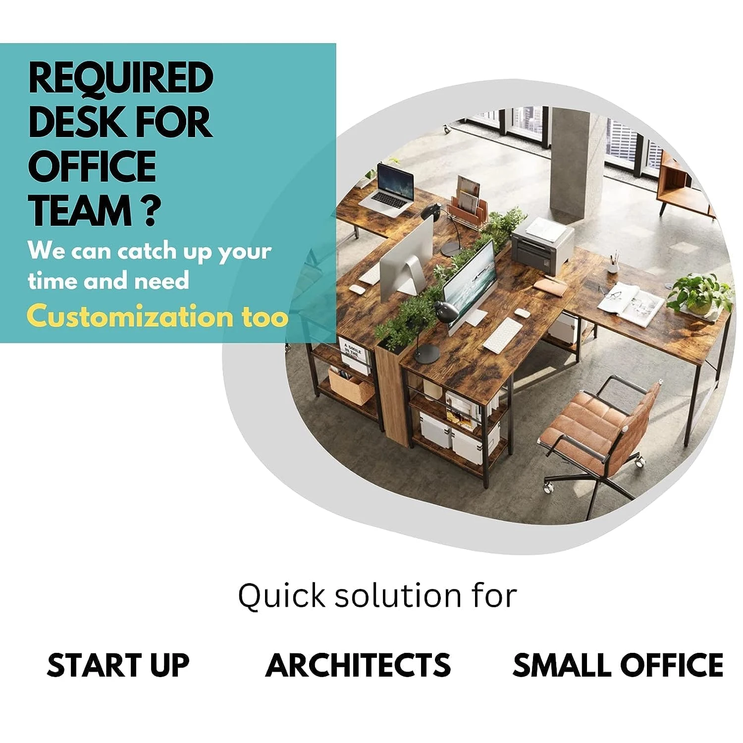 Trio Desk (140 cm/Brown)