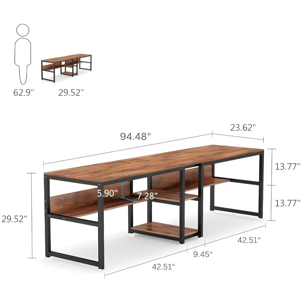 Lancster workstation (240 CM/Brown)