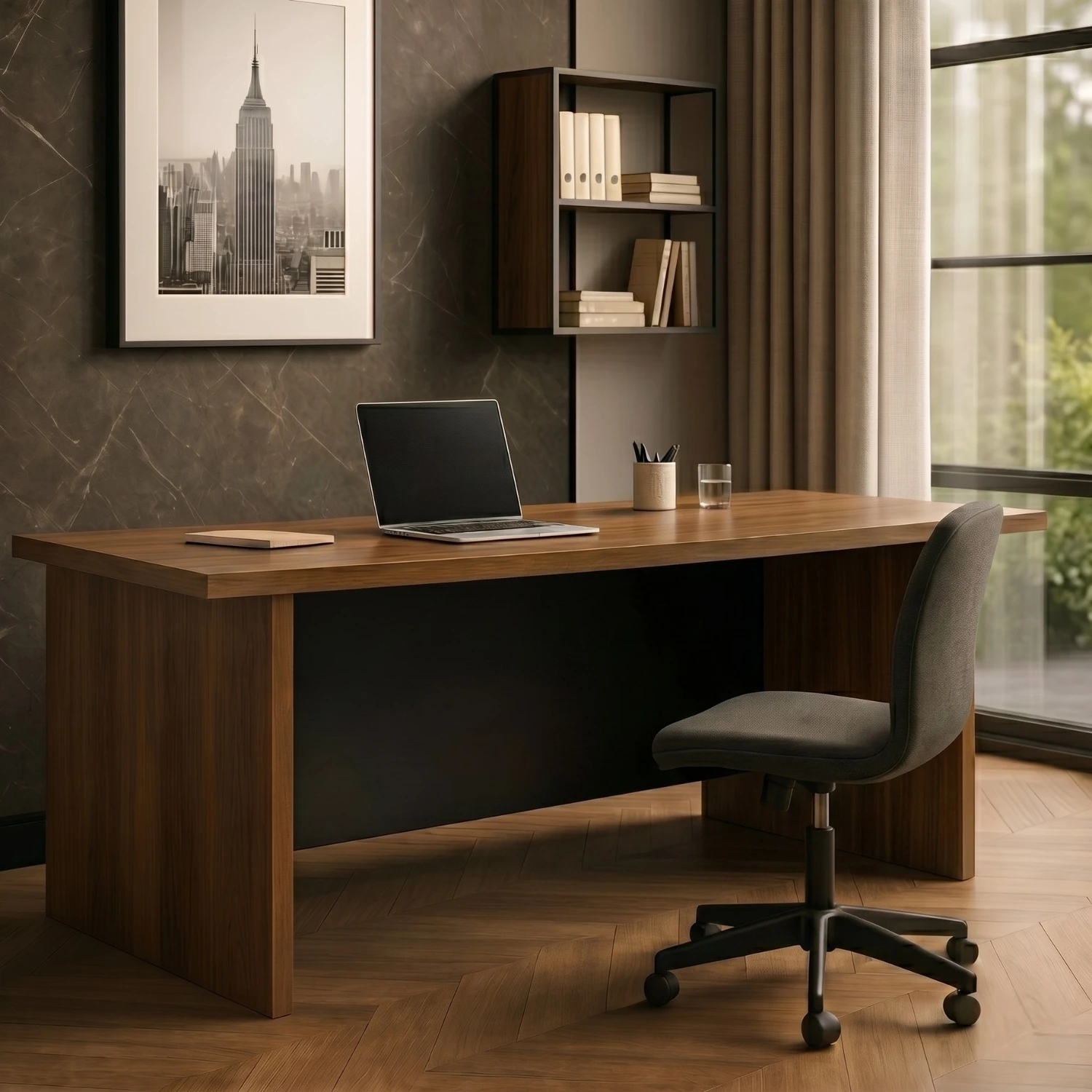 Valor Director Desk (150 CM/With Storage Cabinet)