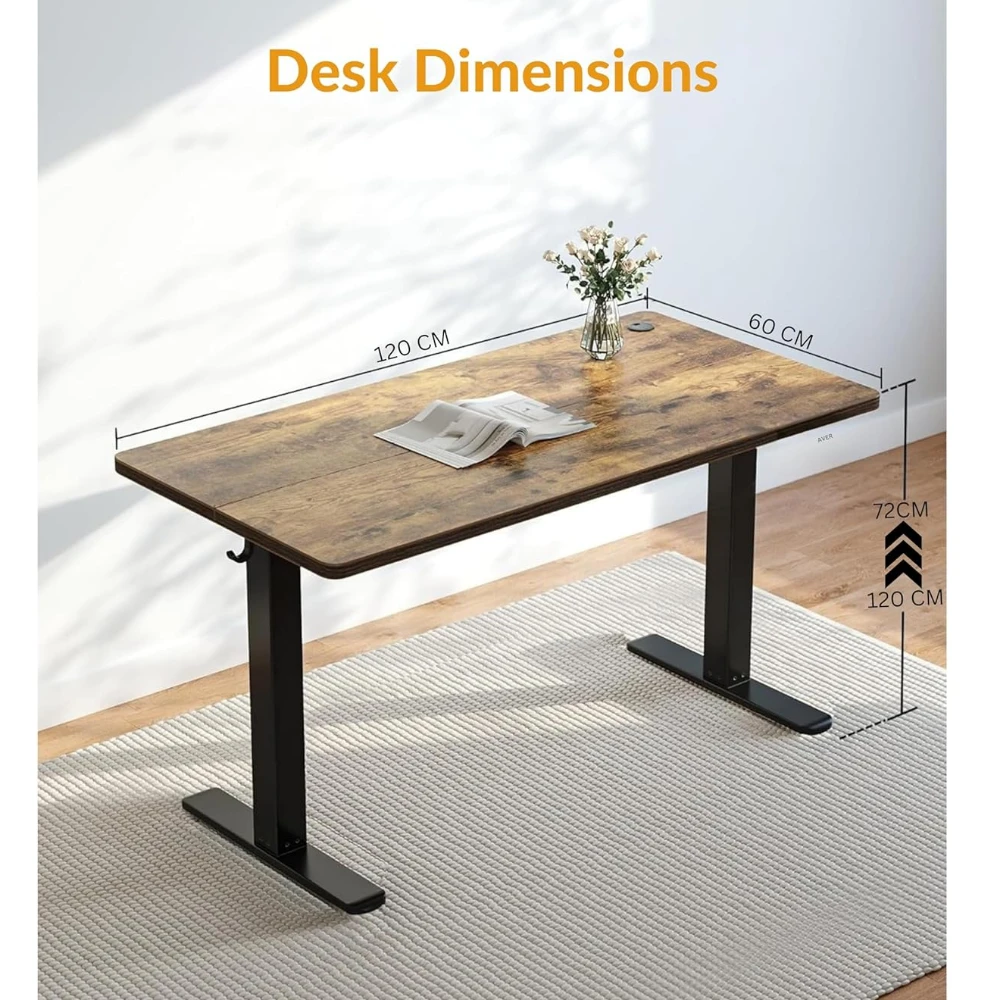 Height Adjustable Desk (Brown/Single Motor)